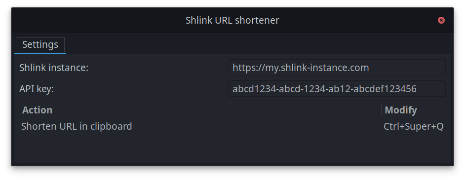 Extension Settings